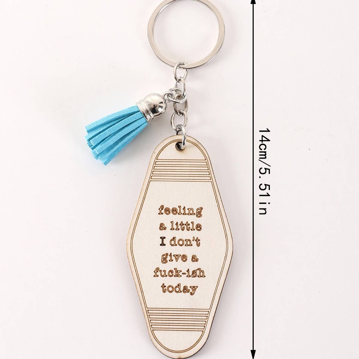LETTER ENGRAVED WOODEN KEYCHAIN