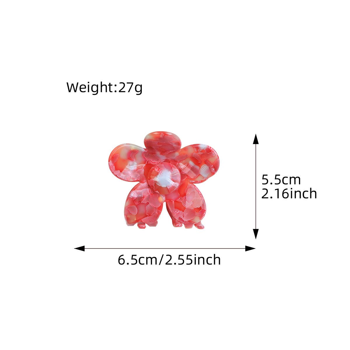 2.7" Flower Tortoise Shell Hair Claw Clips_CWAHA0383