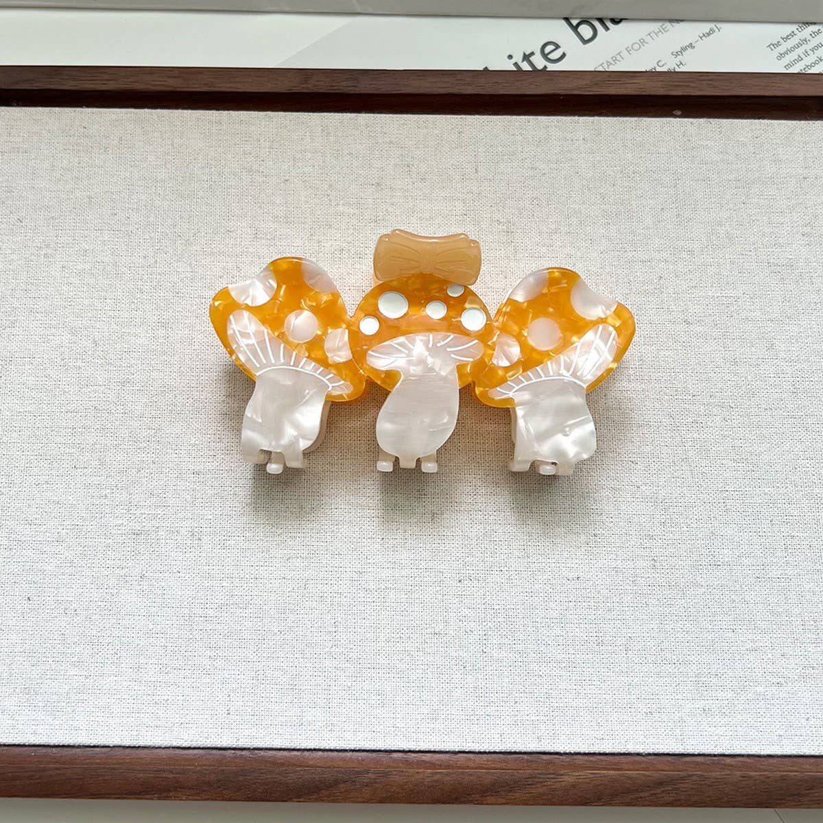 New Mushroom Bow Acetate Hair Clip for Cute Style
