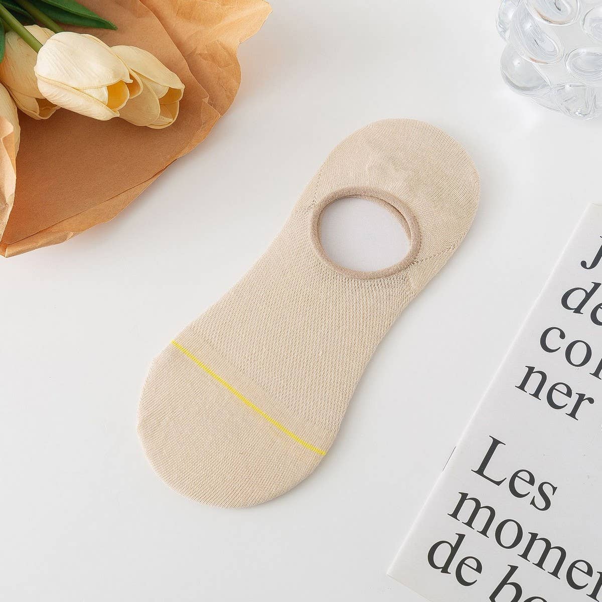 CASUAL SOLID COLOR MESH INVISIBLE SOCKS FOR WOMEN_CWMS2032