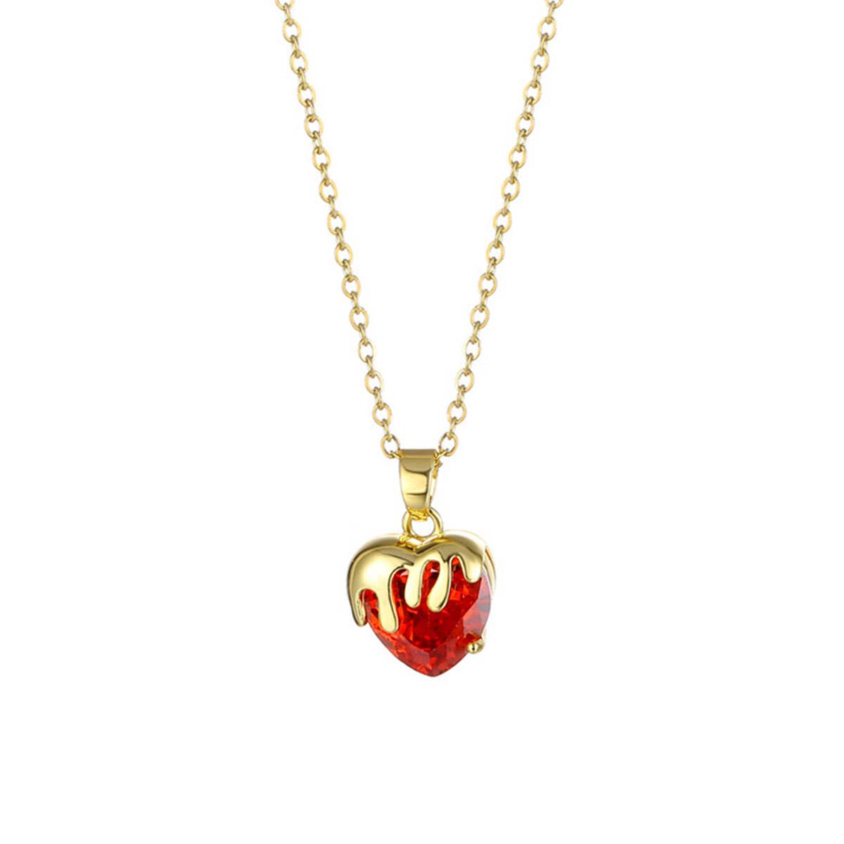 Heart-shaped zircon heart-shaped necklace