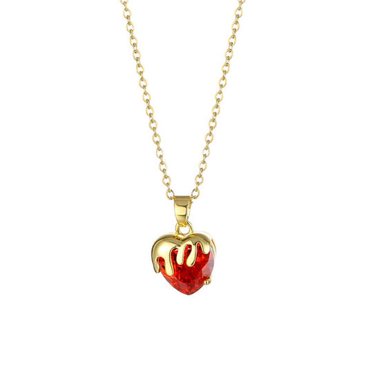 Heart-shaped zircon heart-shaped necklace