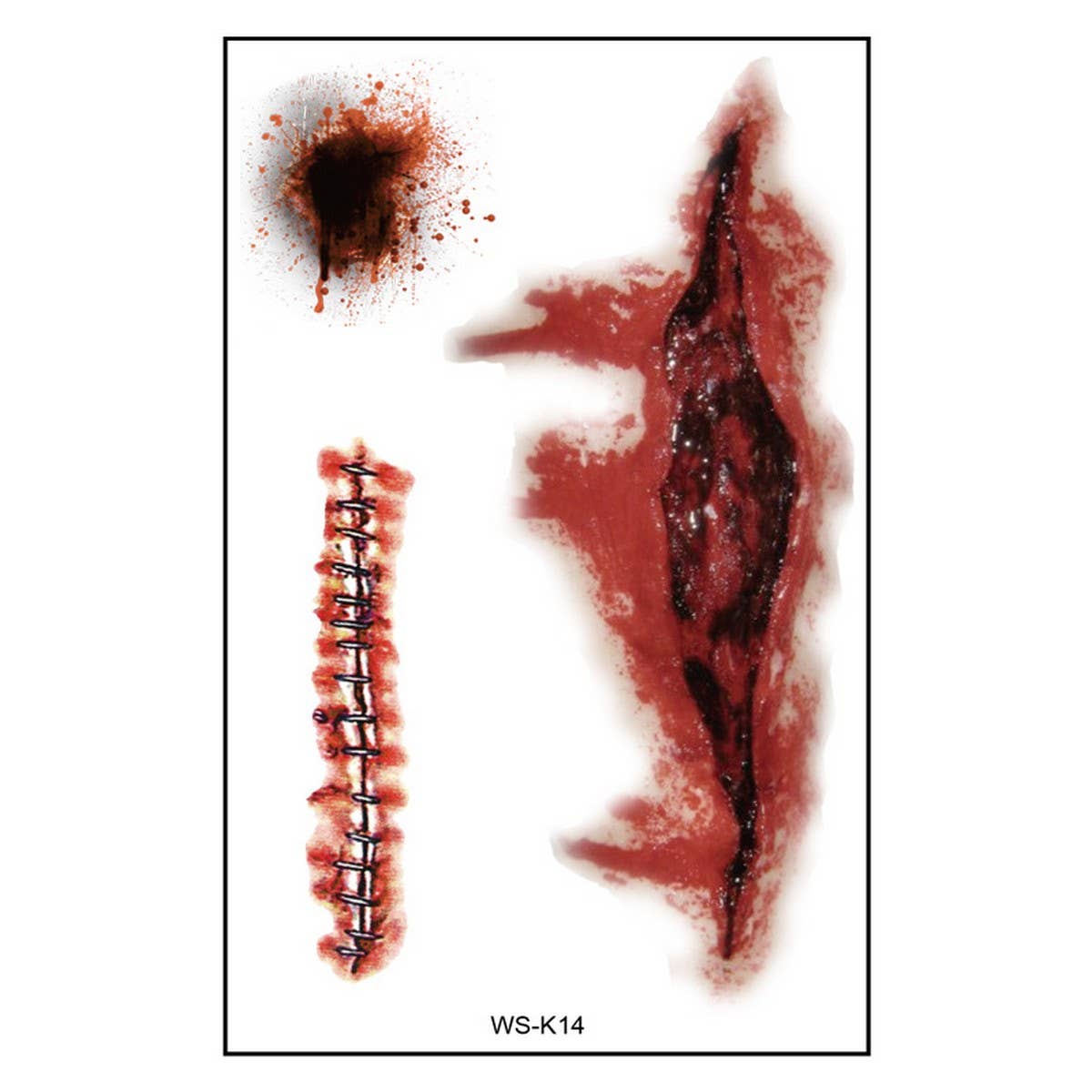 Bloody Scar Tattoos ??Halloween Party Wounds_CWMM8378