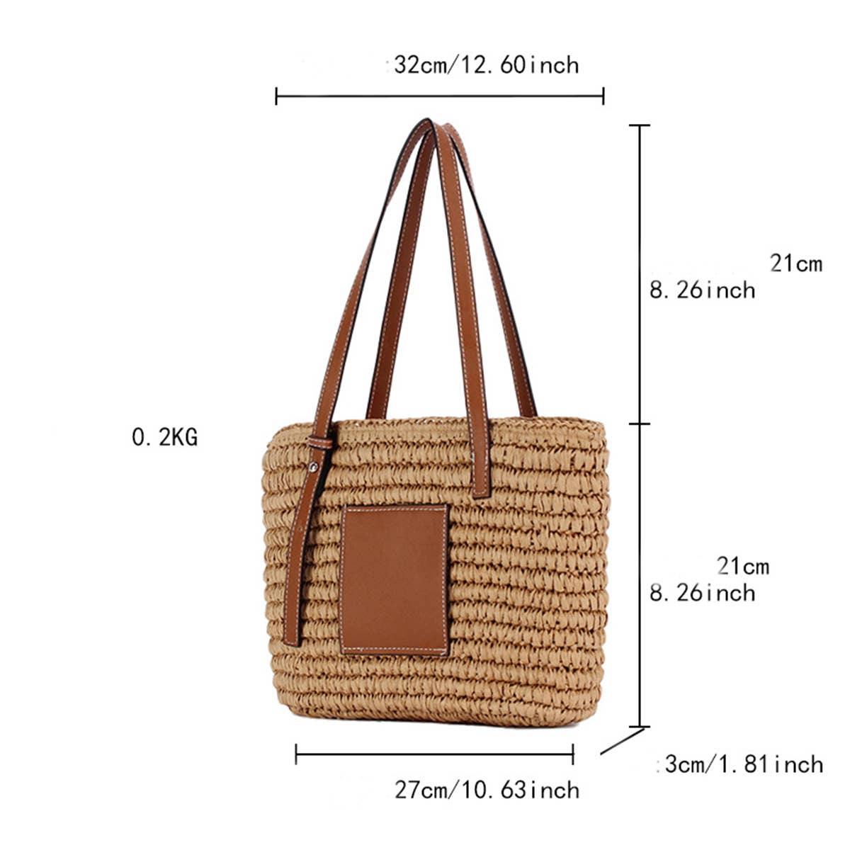 RETRO DAILY LARGE-CAPACITY SHOULDER STRAW BAG_CWAB2032