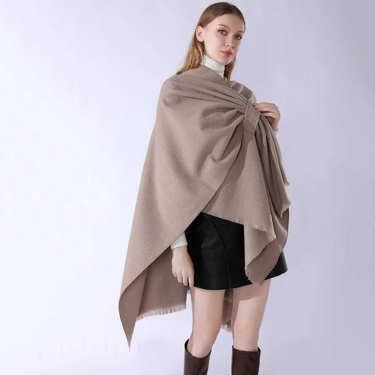 PURE COLOR HIGH-GRADE WARM CASHMERE SHAWL_CWMM2091
