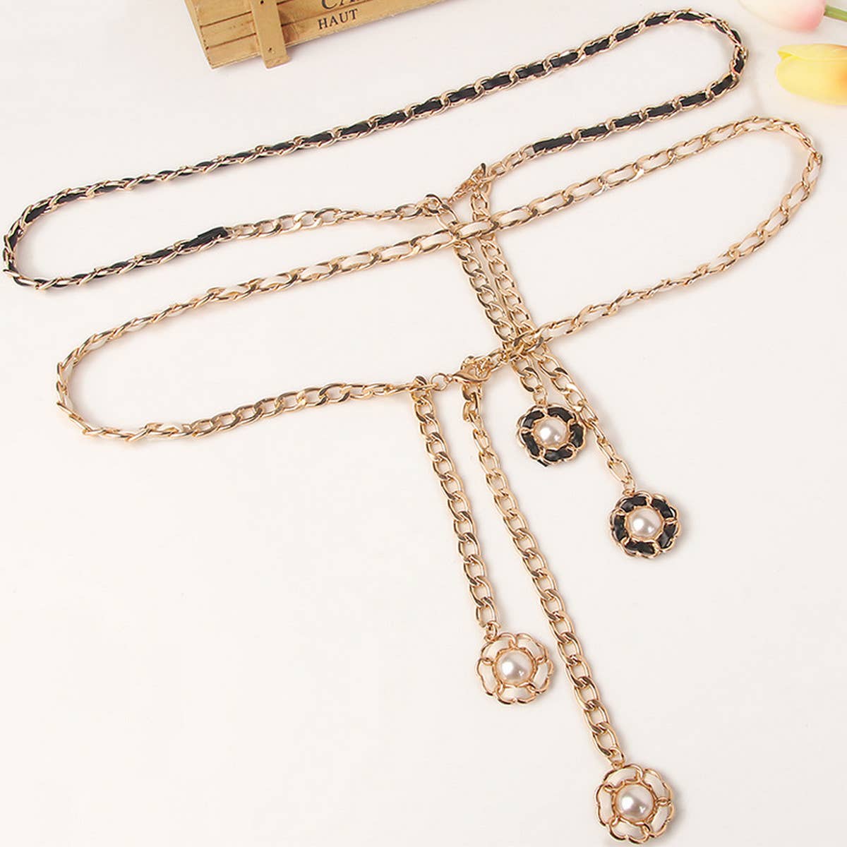 CWABE0944_FASHION PEARL PENDANT BELT