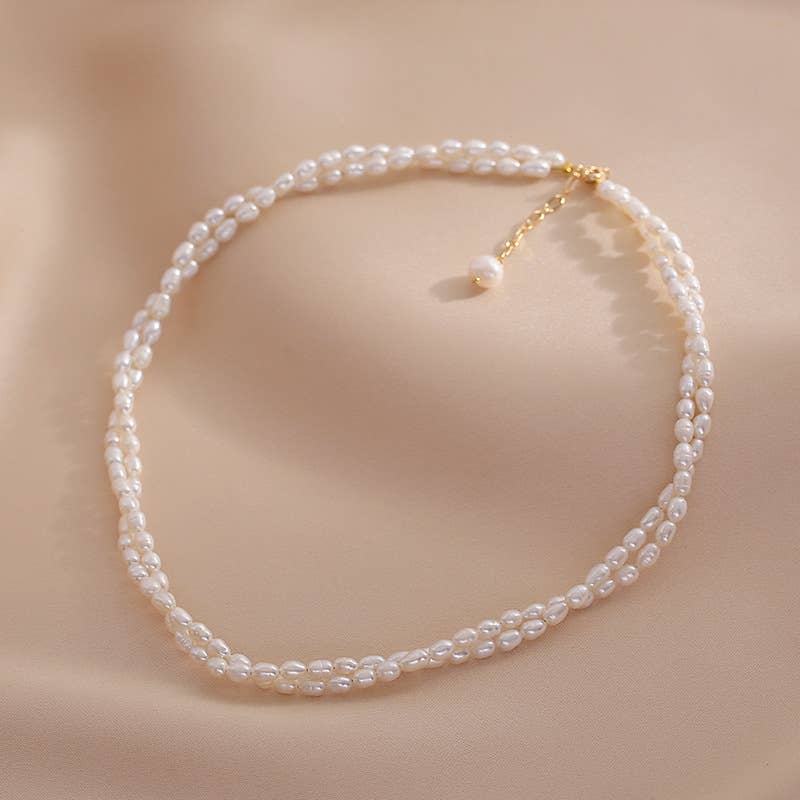 Freshwater pearl versatile pearl woven necklace