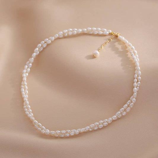 Freshwater pearl versatile pearl woven necklace