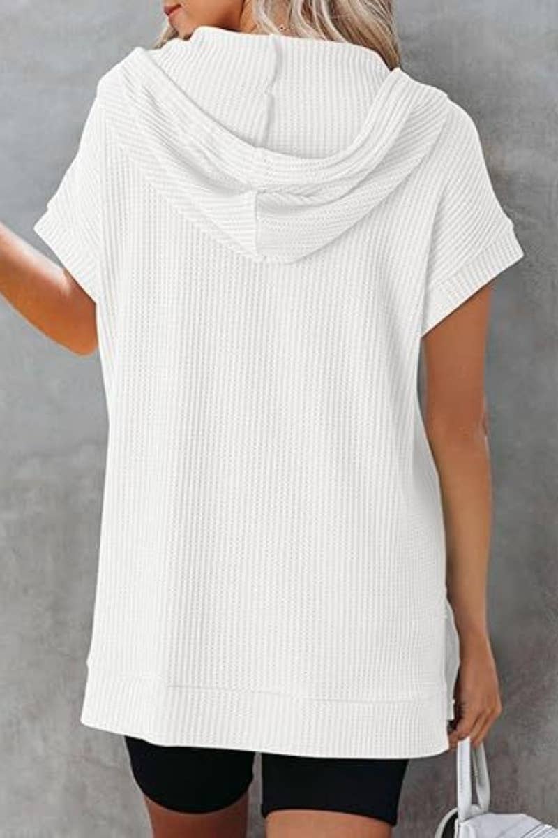 CWDSD4920_SUMMER DRAWSTRING HOODED DRESS SHORT