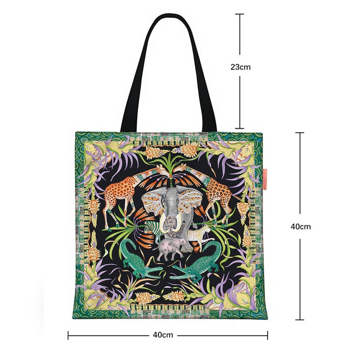Elephant Giraffe Canvas Tote for Women_CWAB5126