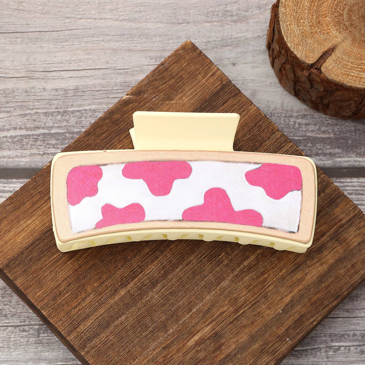 HORSE HEAD PATTERN LEATHER WESTERN HAIR CLAW CLIPS