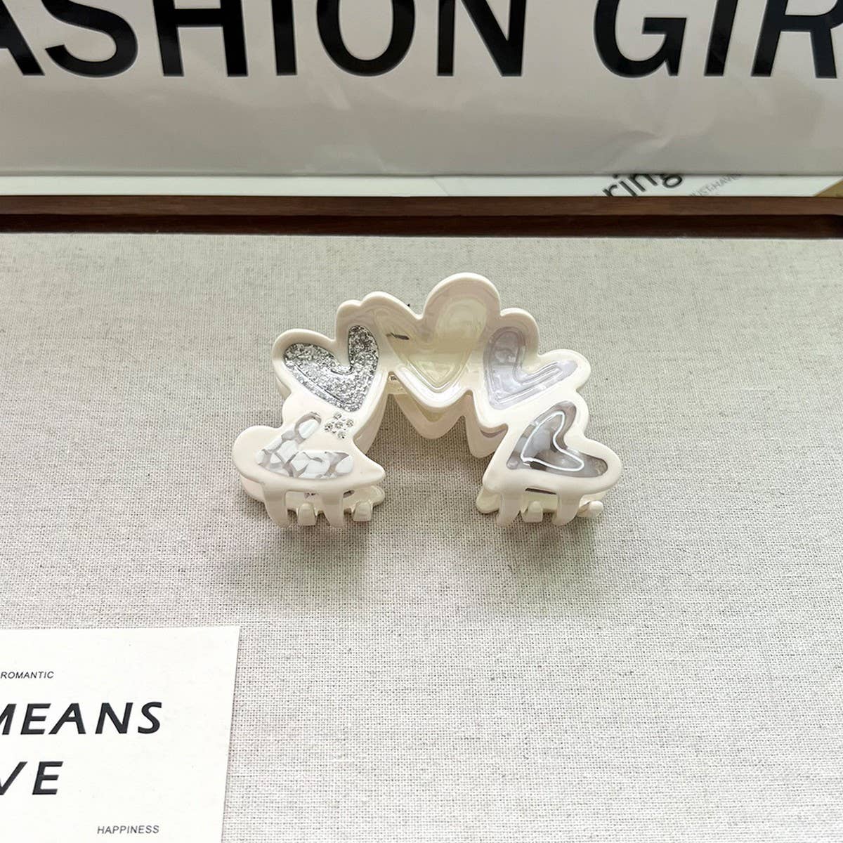 Heart Shaped Acetate Hair Claw Clip for Women