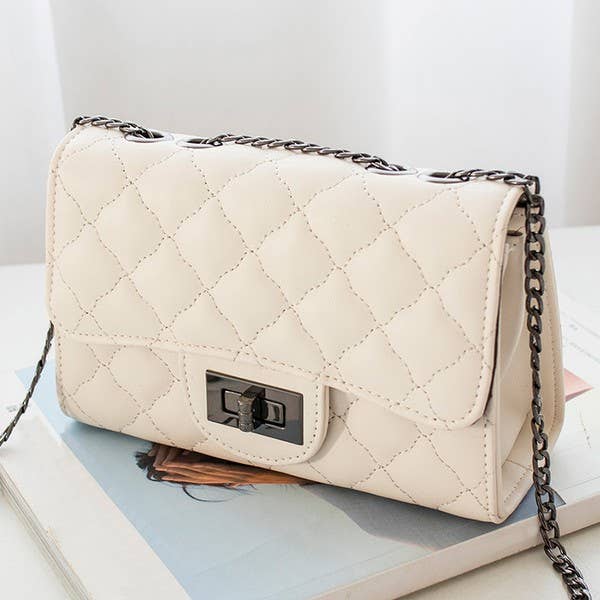DIAMOND PATTERN QUILTED PURSE SHOULDER BAG_CWAB007-B20331