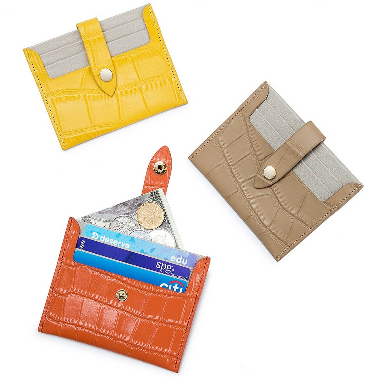 SMALL CROCODILE PATTERN LEATHER COIN PURSE CARD BAG_CWAB3887
