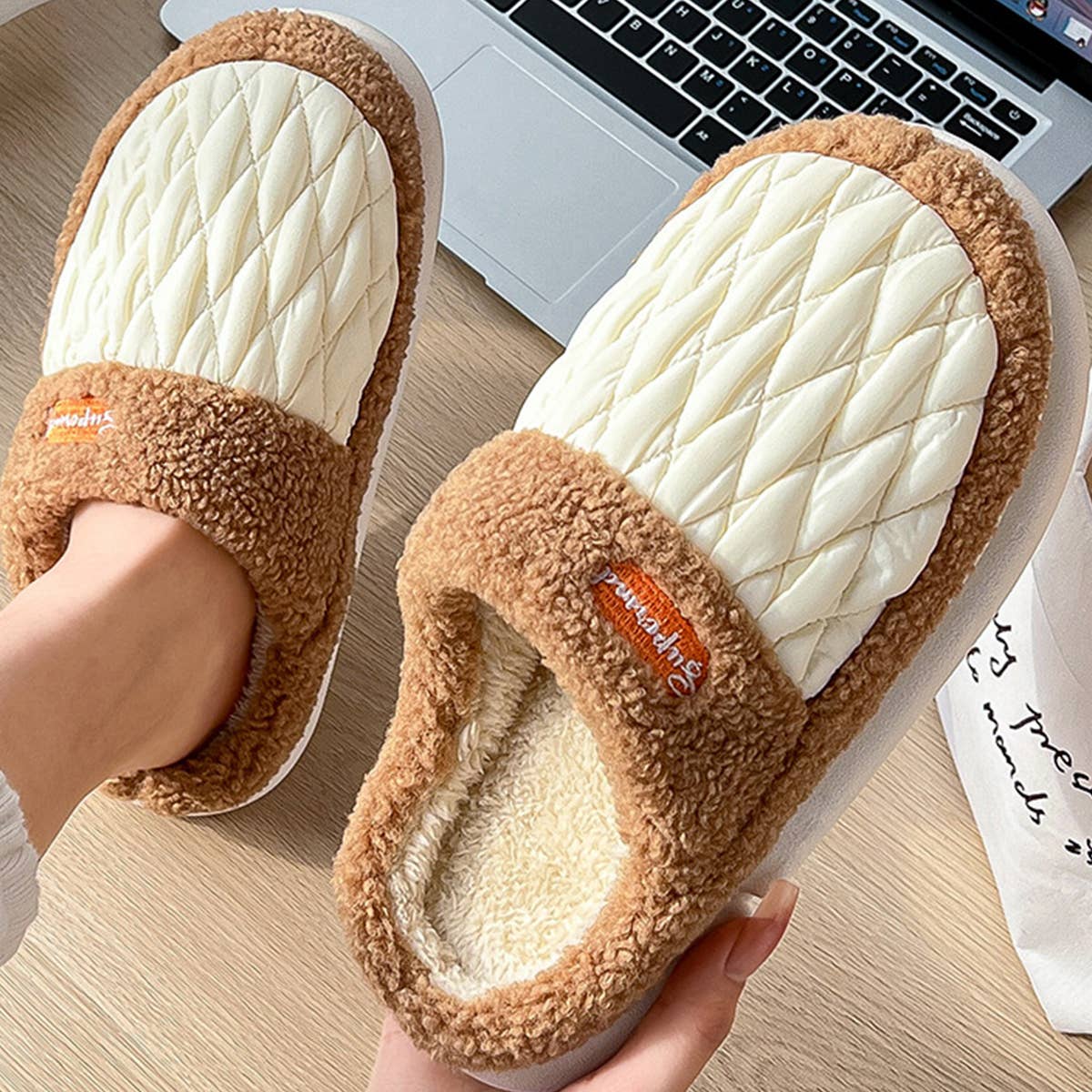 WINTER SLIPPERS WARM CUSHIONED SLIDES HOUSE SHOES_CWSHS0299