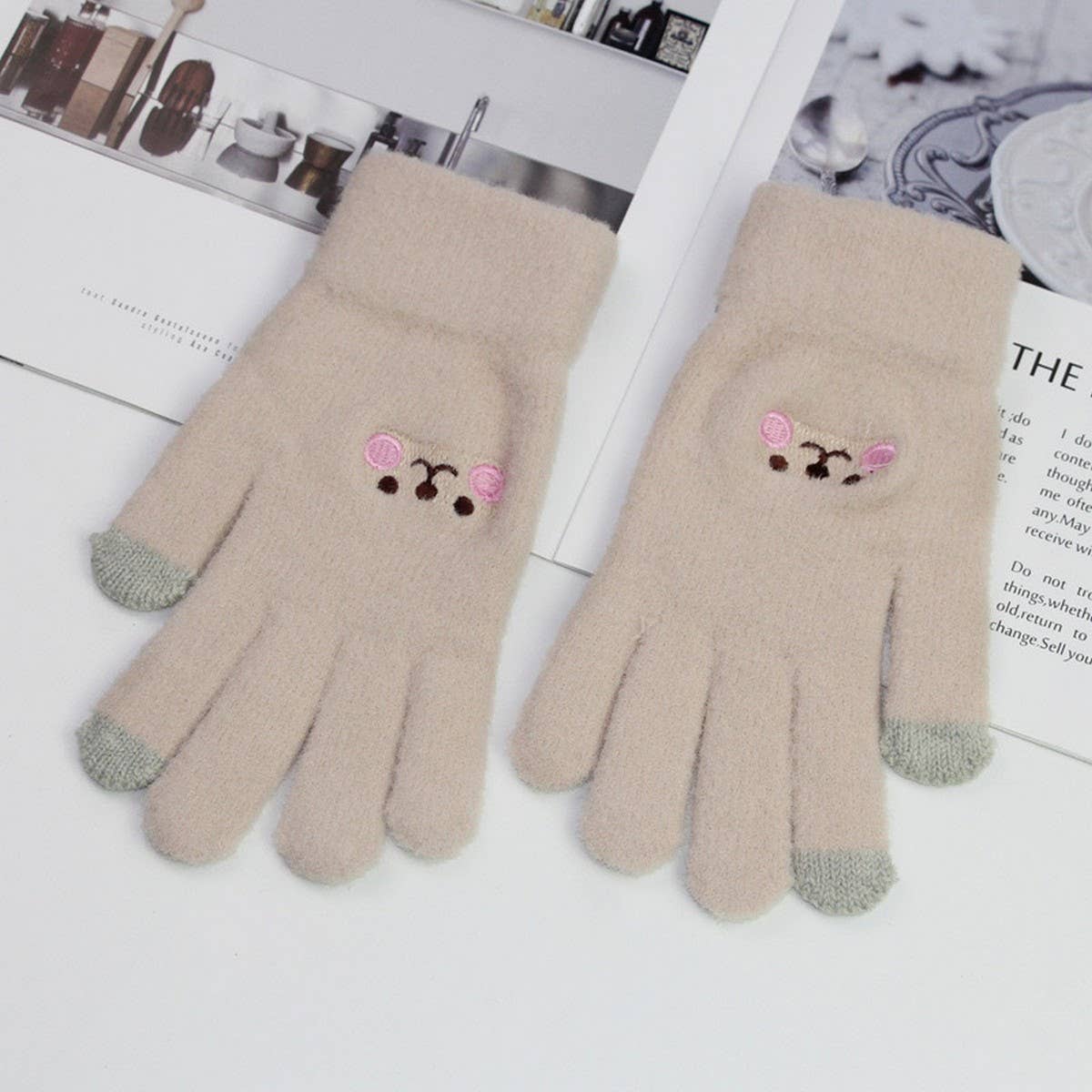 CUTE VELVET COLD-PROOF TOUCH SCREEN CYCLING GLOVES_CWAG0181