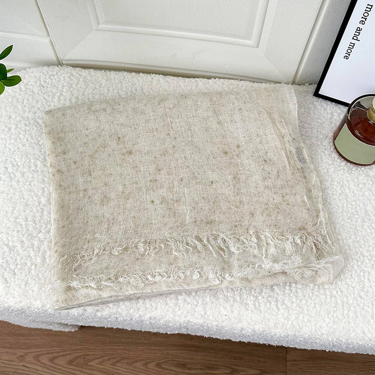 CONTRAST COLOR SPRAY DYED LONG SCARF SHAWL