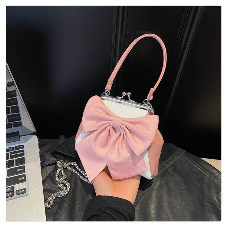 Bow tie stylish versatile clip-on crossbody bag