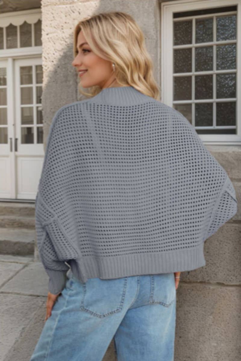 CWOCAL2214_STYLISH BAT-SLEEVED MEDITATION CARDIGAN JACKET