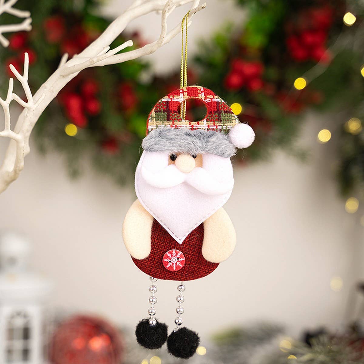 CWMM10278_CHRISTMAS ELDERLY DOLL FABRIC HANGING ORNAMENT