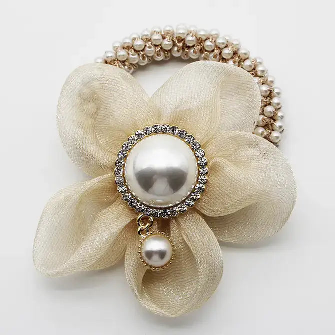 WOMEN FLOWERS INLAID WITH RHINESTONES HAIR TIES_CWAHA0506