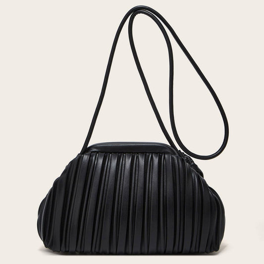 SIMPLE PLEATED SHOULDER CLOUD BAG_CWAB2646