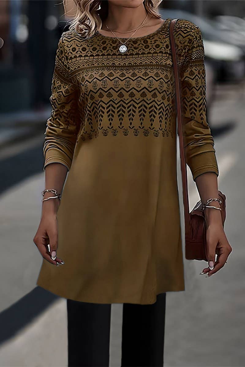 CWOSWL07564_BRUSHED LONG-SLEEVED PRINTED KNITTED PULLOVER