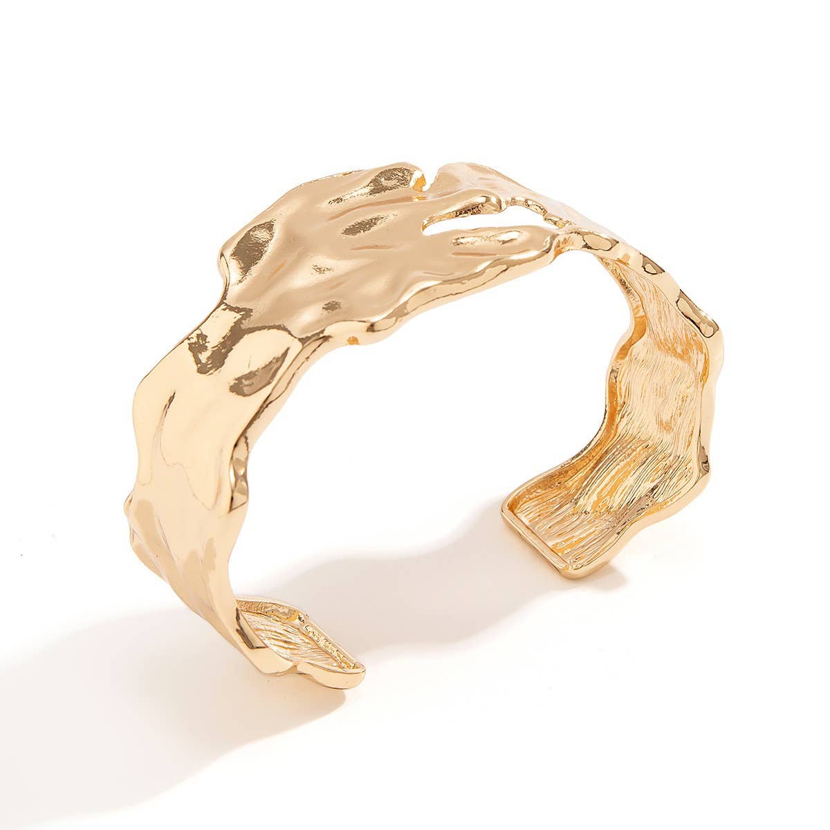 WRINKLED METAL IRREGULAR VINTAGE NECKLACE SET_CWMM3249