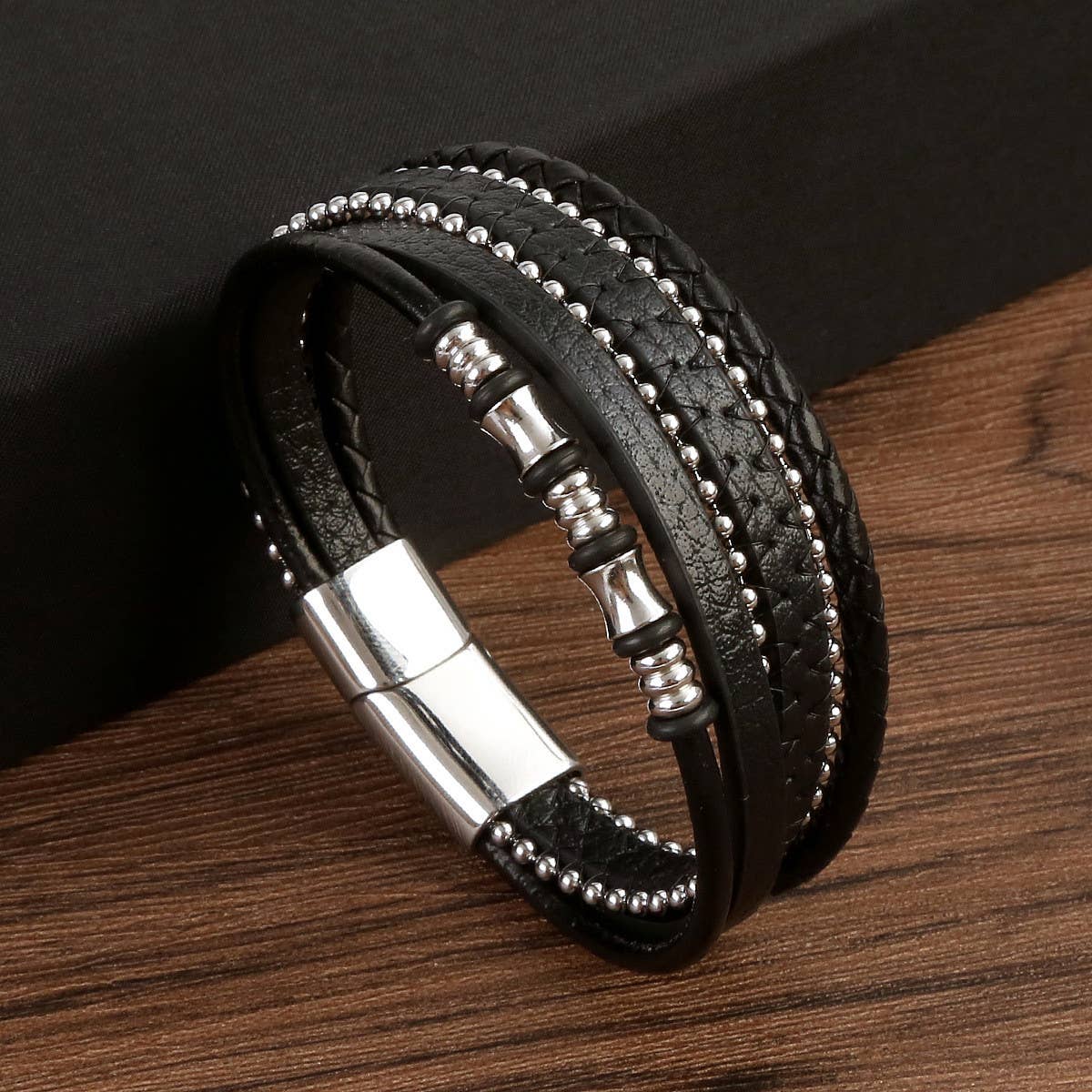 MULTI-LAYERED HANDWOVEN MAGNET CLASP BRACELET