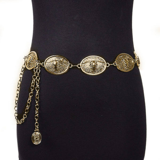 SUMMER FASHIONABLE OVAL BUCKLE WAIST CHAIN_CWABE0487