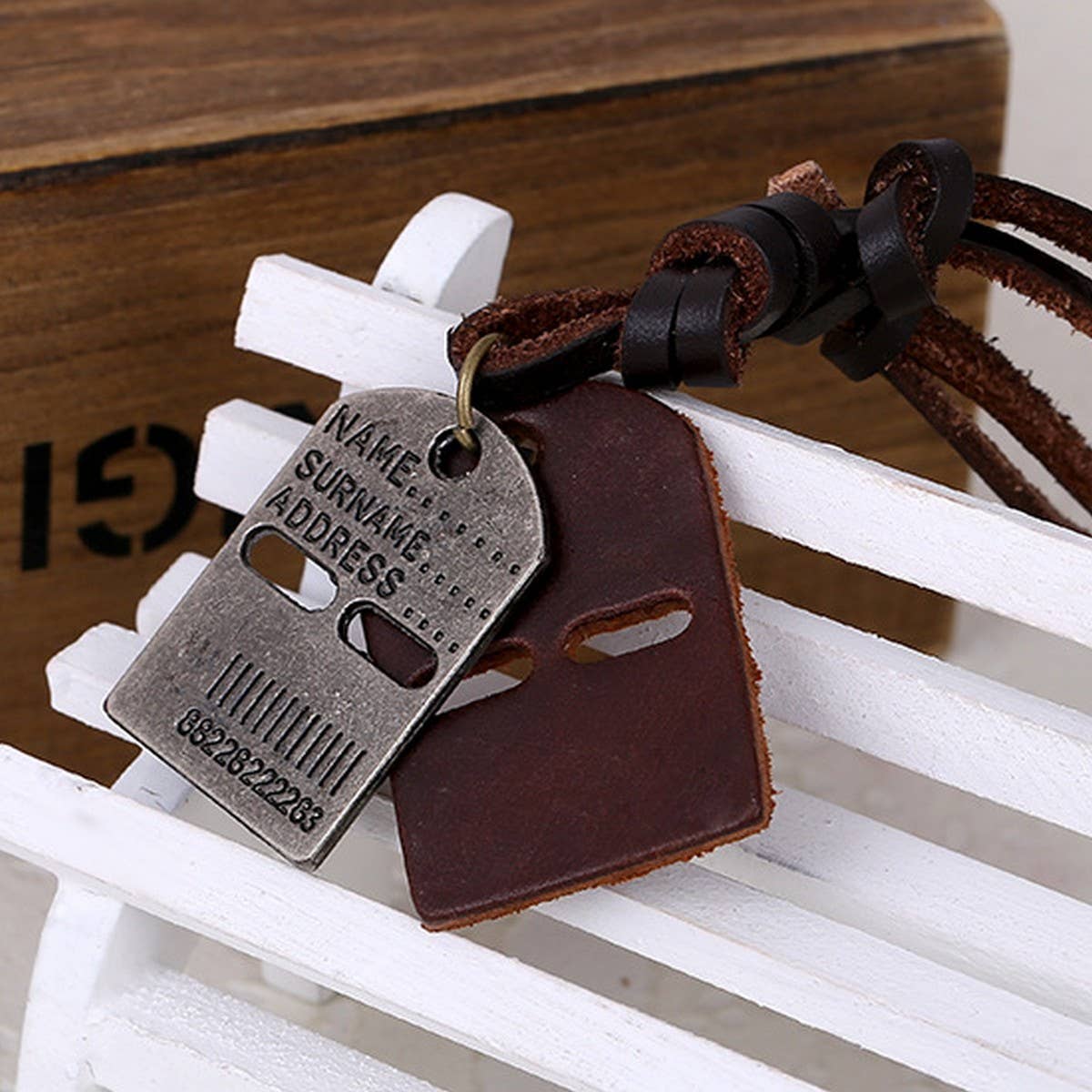 VINTAGE ADJUSTABLE LETTER PENDANT MEN'S NECKLACE