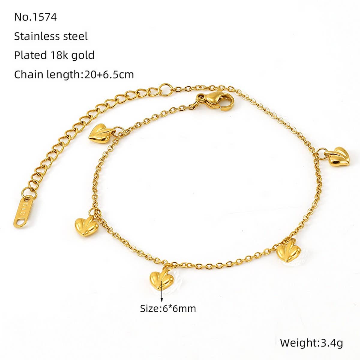 18K titanium steel bracelet with a love bracelet