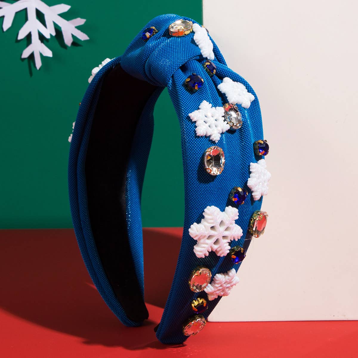 CHRISTMAS FABRIC HEADBAND WITH WIDE EDGE