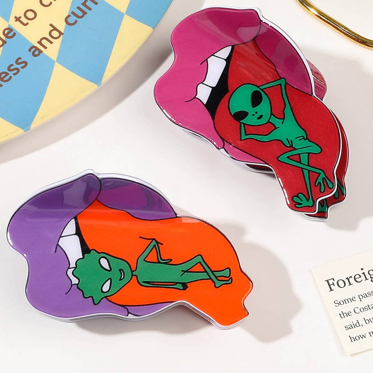 Halloween Alien Acrylic Hair Claw - Spooky Clip_CWAHA1633