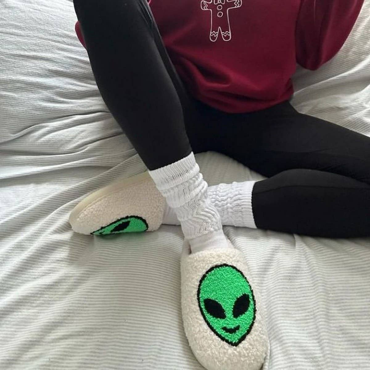 ALIEN EMBROIDERED HOME COTTON SLIPPERS_CWSHS0764