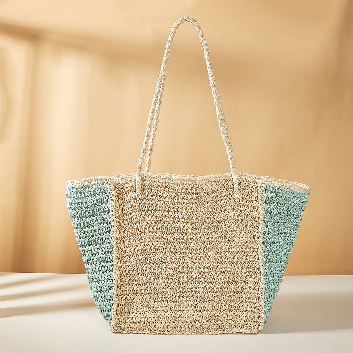 WOMEN HANDMADE WOVEN SHOULDER CROSSBODY TOTE BAG_CWAB0819