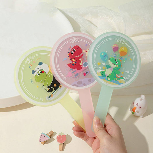 CWMM6948_PORTABLE CARTOON PRINT GIRL HANDLE MIRROR