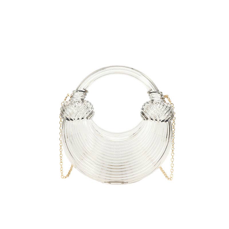 diamond-shaped transparent handbag