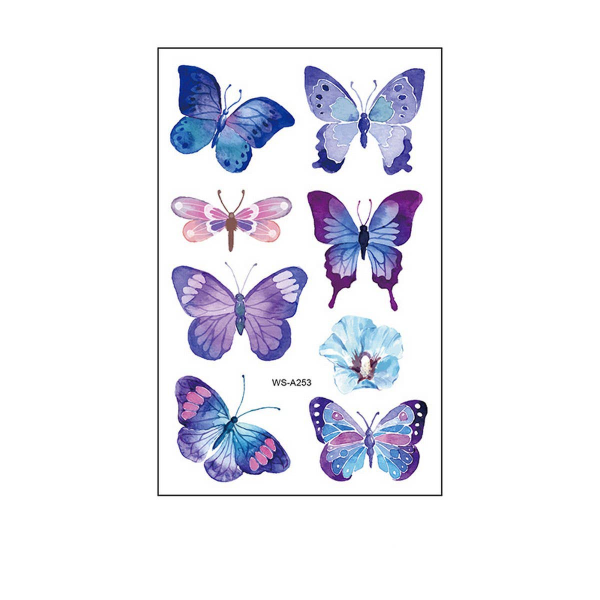 Waterproof Kids Cute Watercolor Butterfly Tattoos