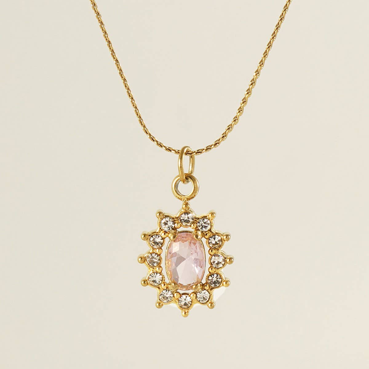 STAINLESS STEEL ZIRCON HEART PENDANT NECKLACE_CWAJE0682