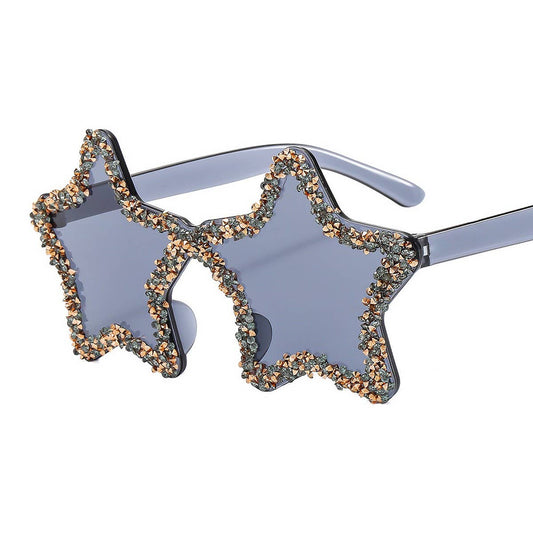 FRAMELESS HAND-PAINTED DIAMOND STAR SUNGLASSES