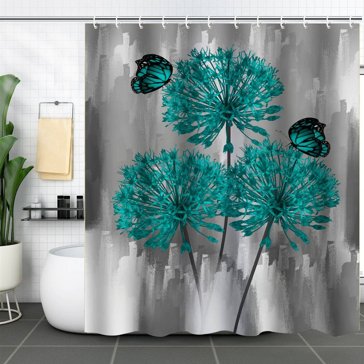 DANDELION FLOWER WATERPROOF SHOWER CURTAIN
