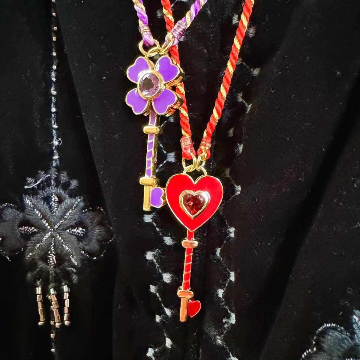 Colorful Dopamine Love Lips Pendant Necklace