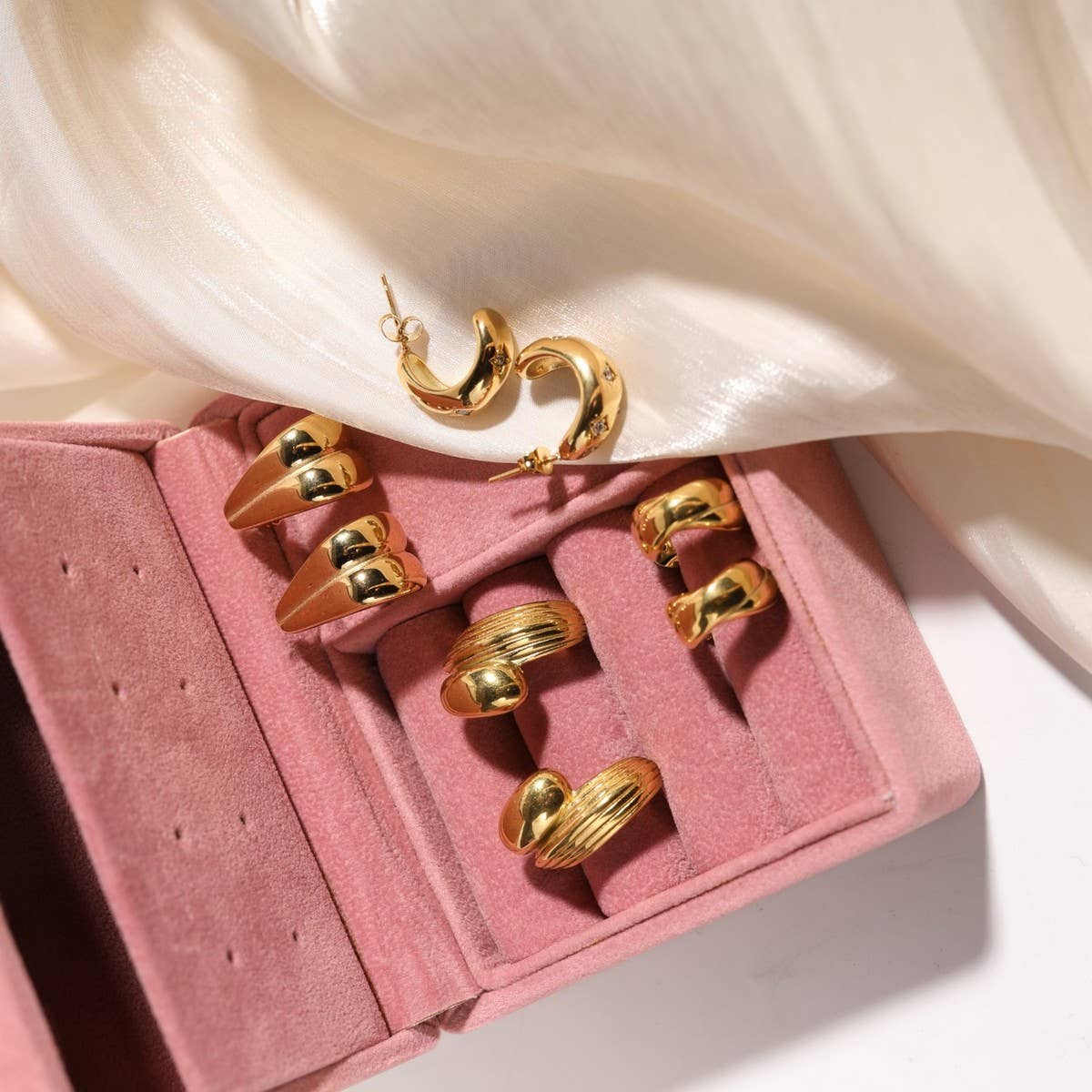 Stainless Steel Mirror Geometric Earrings_CWAJE5114