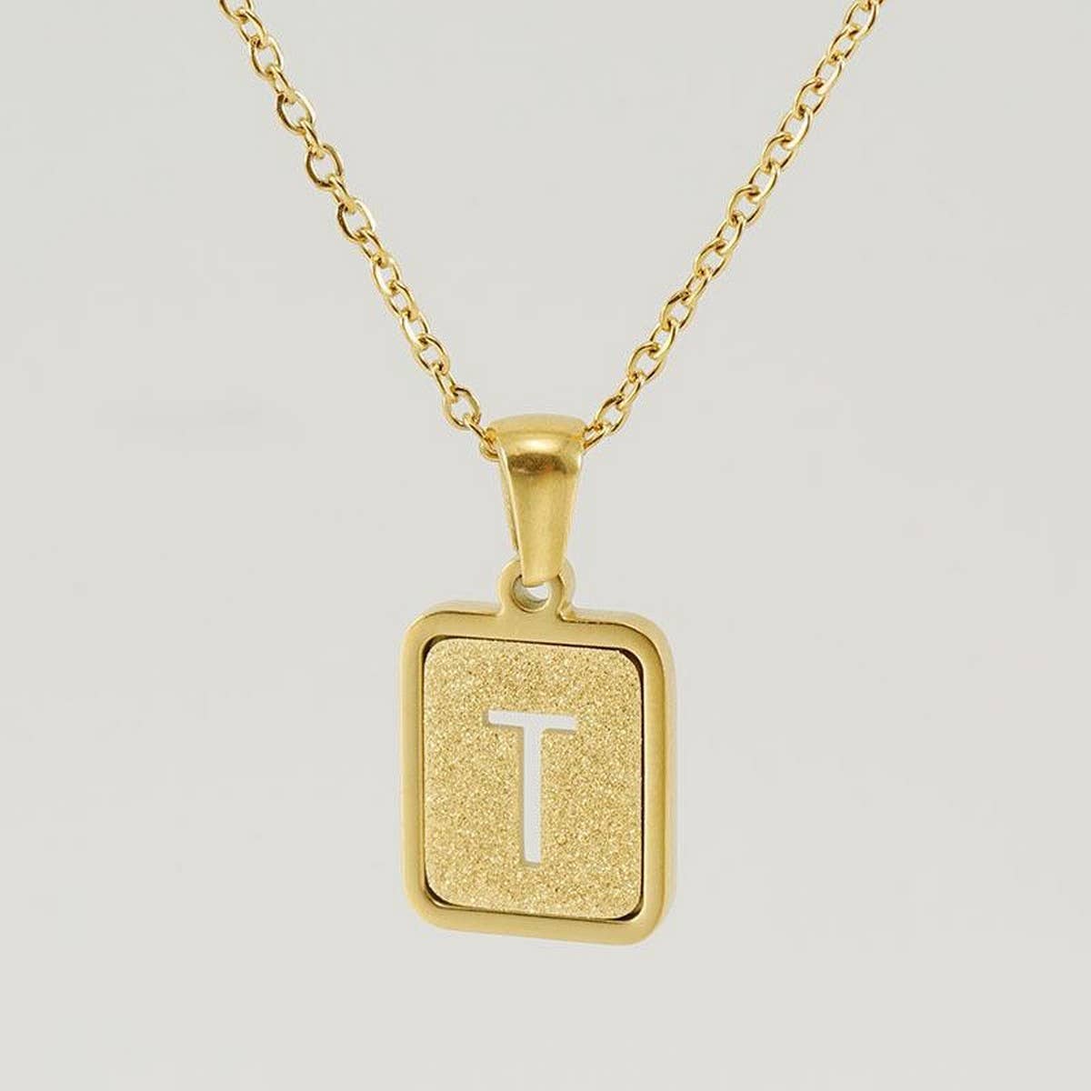 FASHION 26LETTER STAINLESS STEEL PENDANT NECKLACE_CWAJE0678