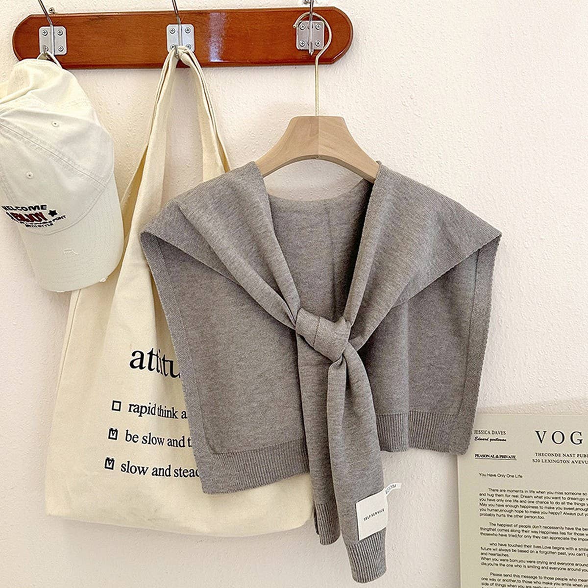 Solid Color Knitted Knotted Shawl??œCasual & Cozy _CWASC0757