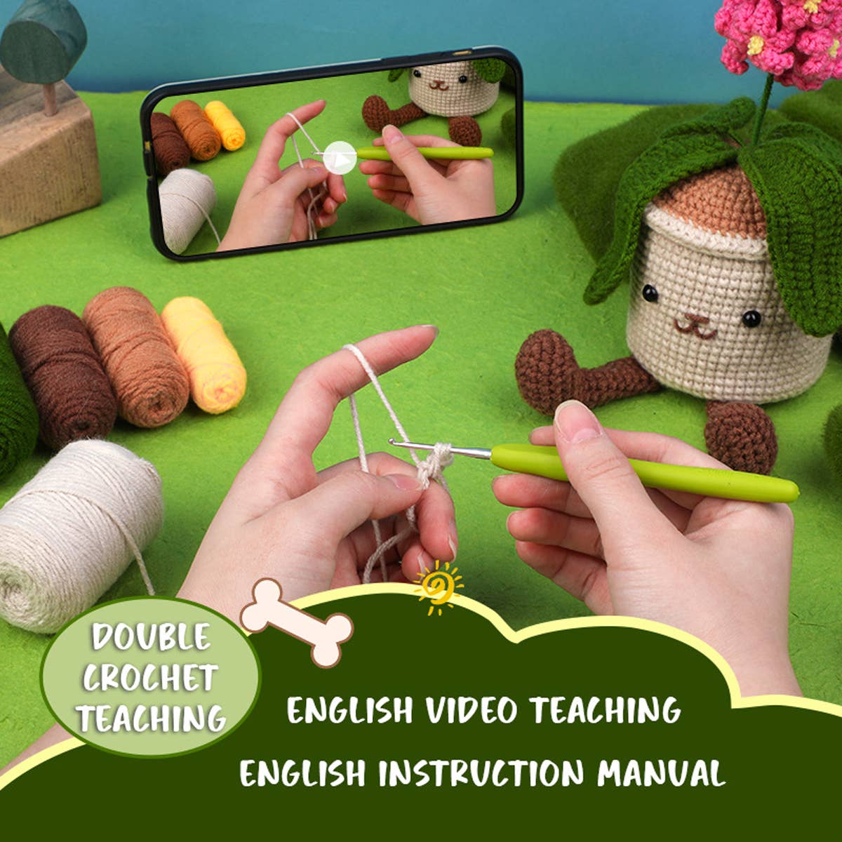 HAND KNITTED DIY BOUQUET CROCHET MATERIAL PACK