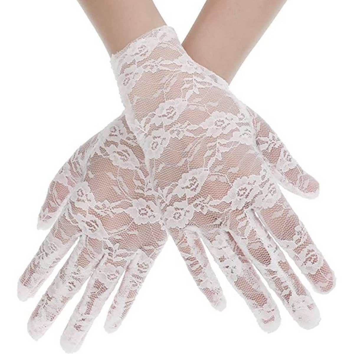 CWAG0288_SHORT LACE SUN PROTECTION WEDDING BRIDE GLOVES
