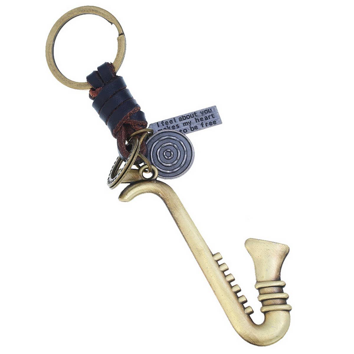 NEW COWHIDE ALLOY MUSICAL INSTRUMENT KEYCHAIN