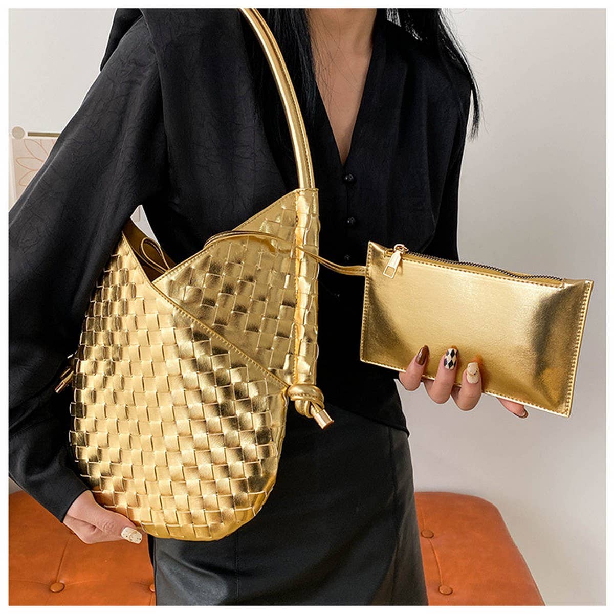 HAND-WOVEN BAG STYLISH STRAW ARMPIT BAG FOR WOMEN_CWAB1913